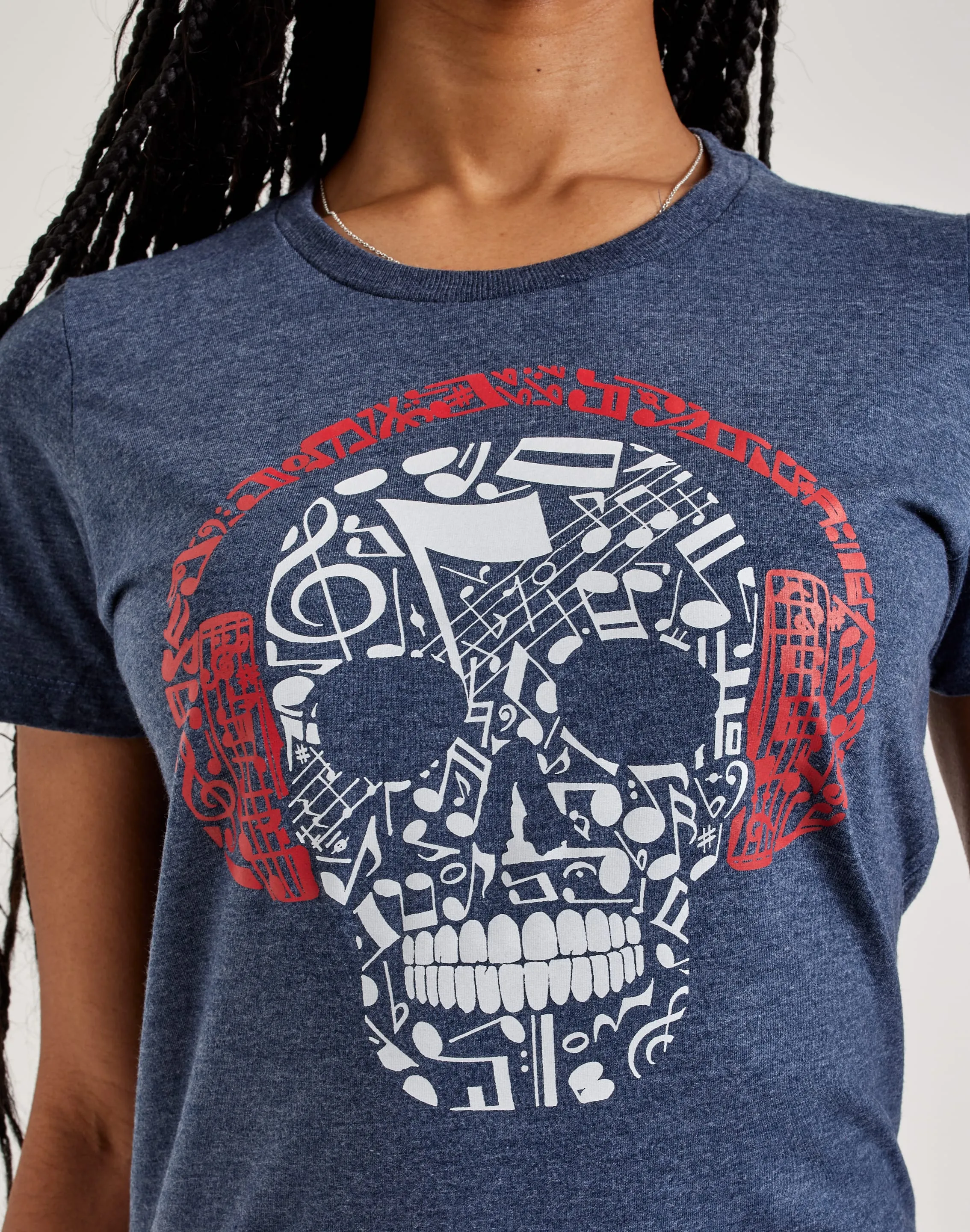 LA Pop Art Music Notes Skull Tee