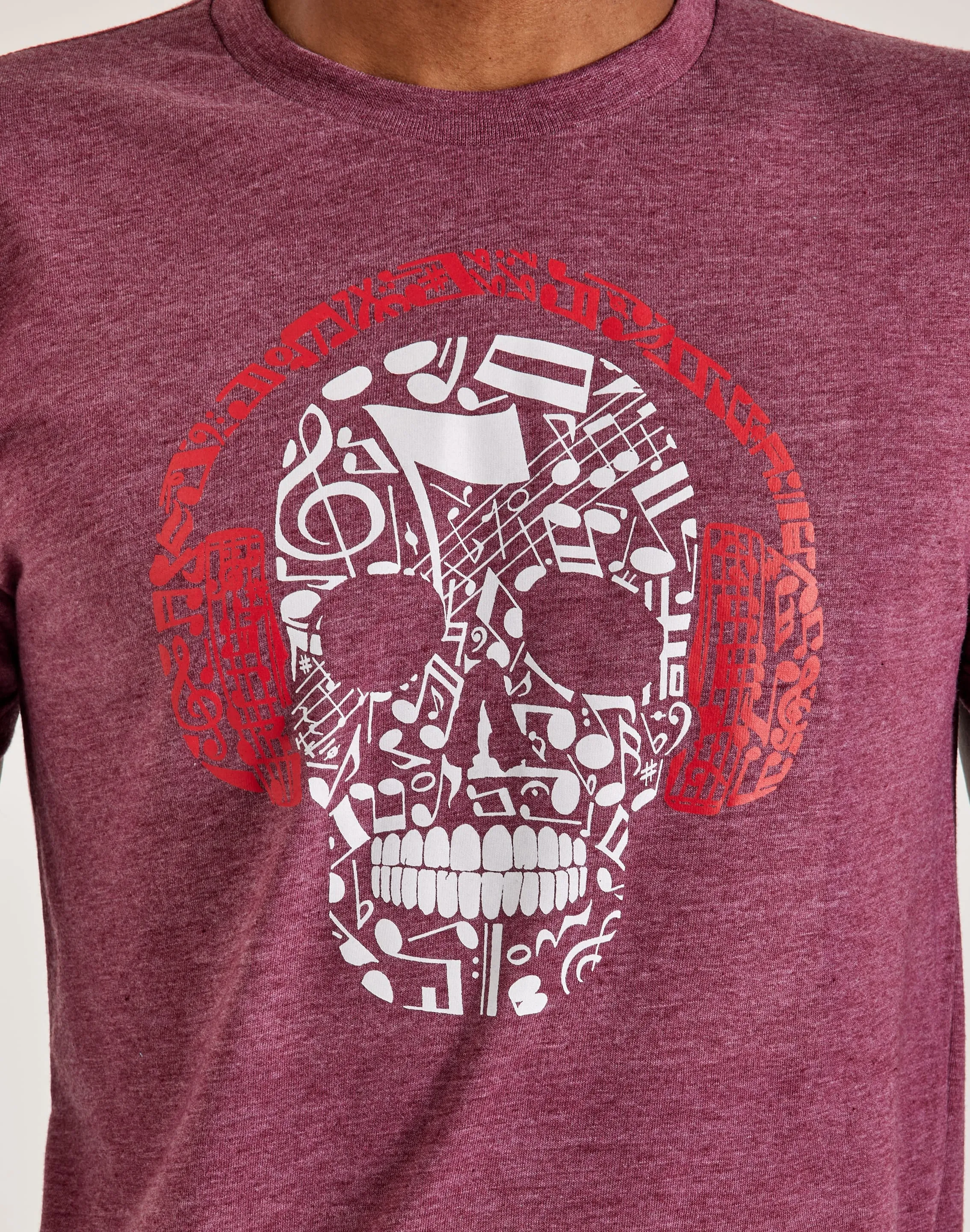 LA Pop Art Music Notes Skull Tee