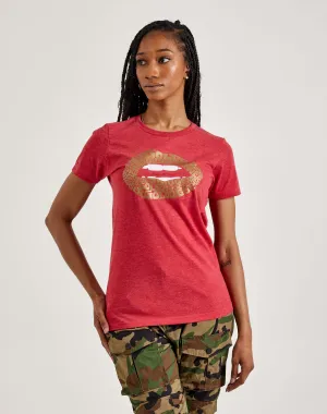 LA Pop Art Word Art Gold Digger Lips Tee