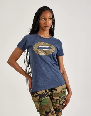 LA Pop Art Word Art Gold Digger Lips Tee
