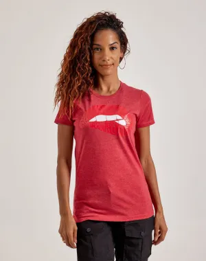 LA Pop Art Word Art Savage Lips Tee