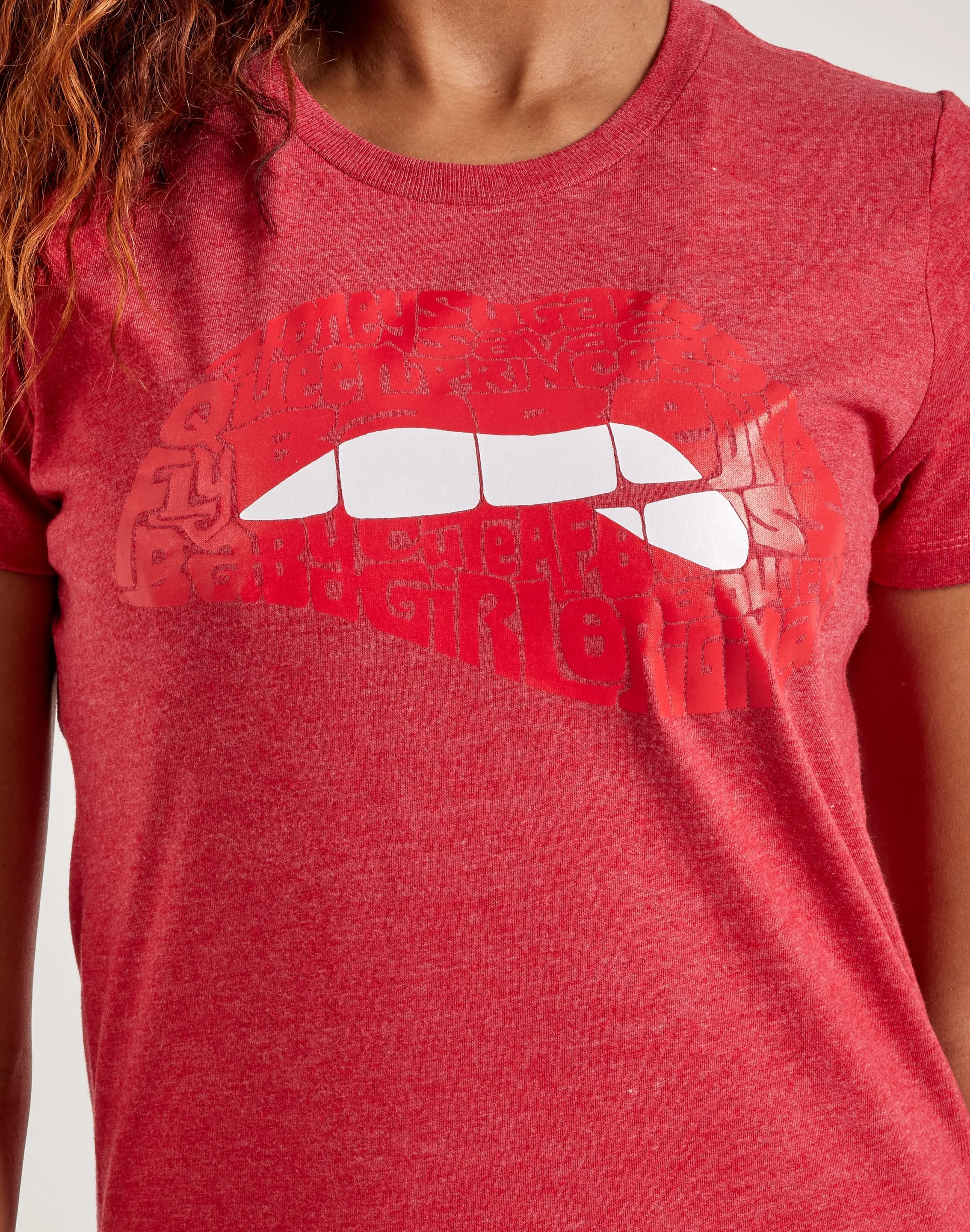 LA Pop Art Word Art Savage Lips Tee