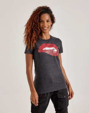 LA Pop Art Word Art Savage Lips Tee