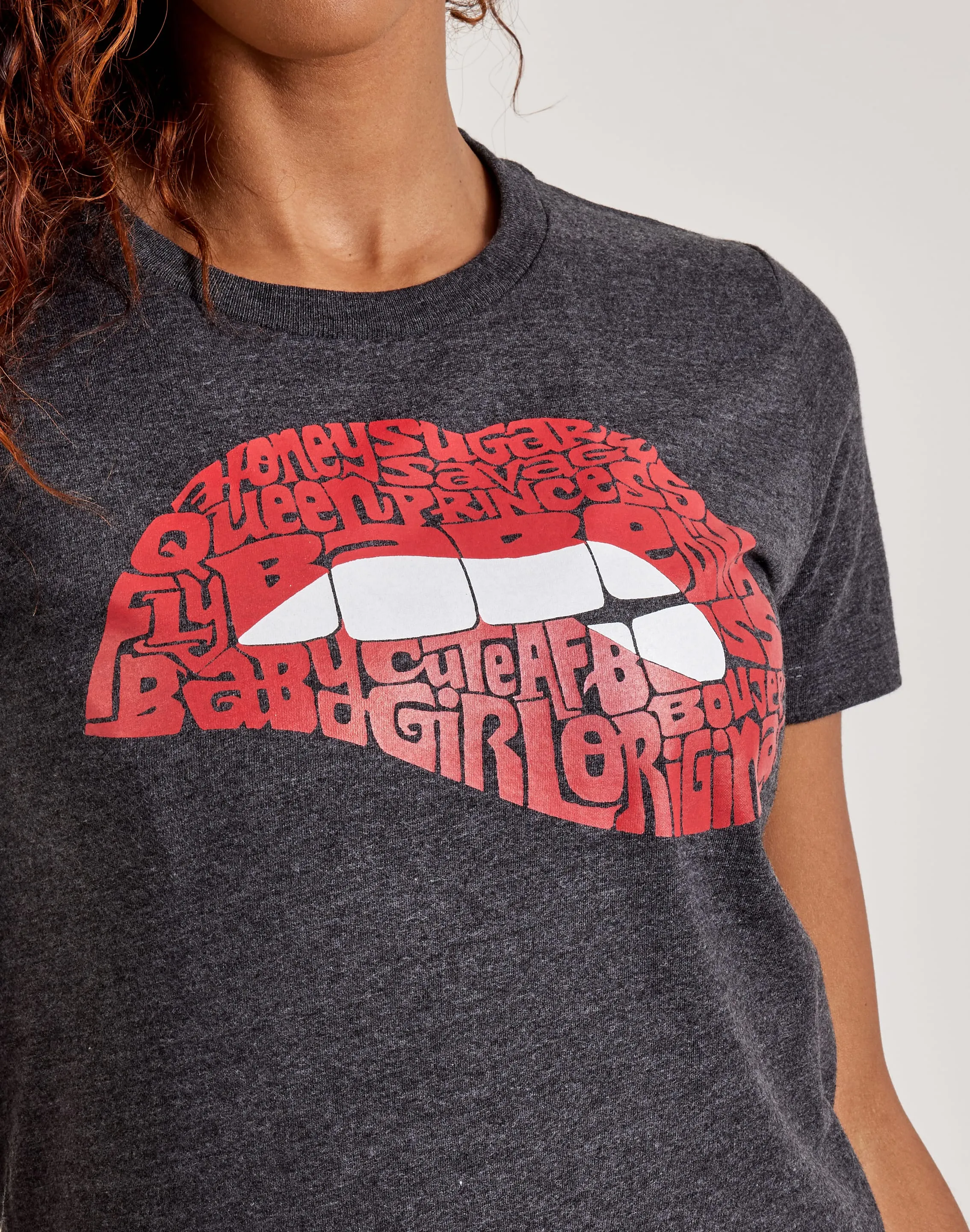 LA Pop Art Word Art Savage Lips Tee