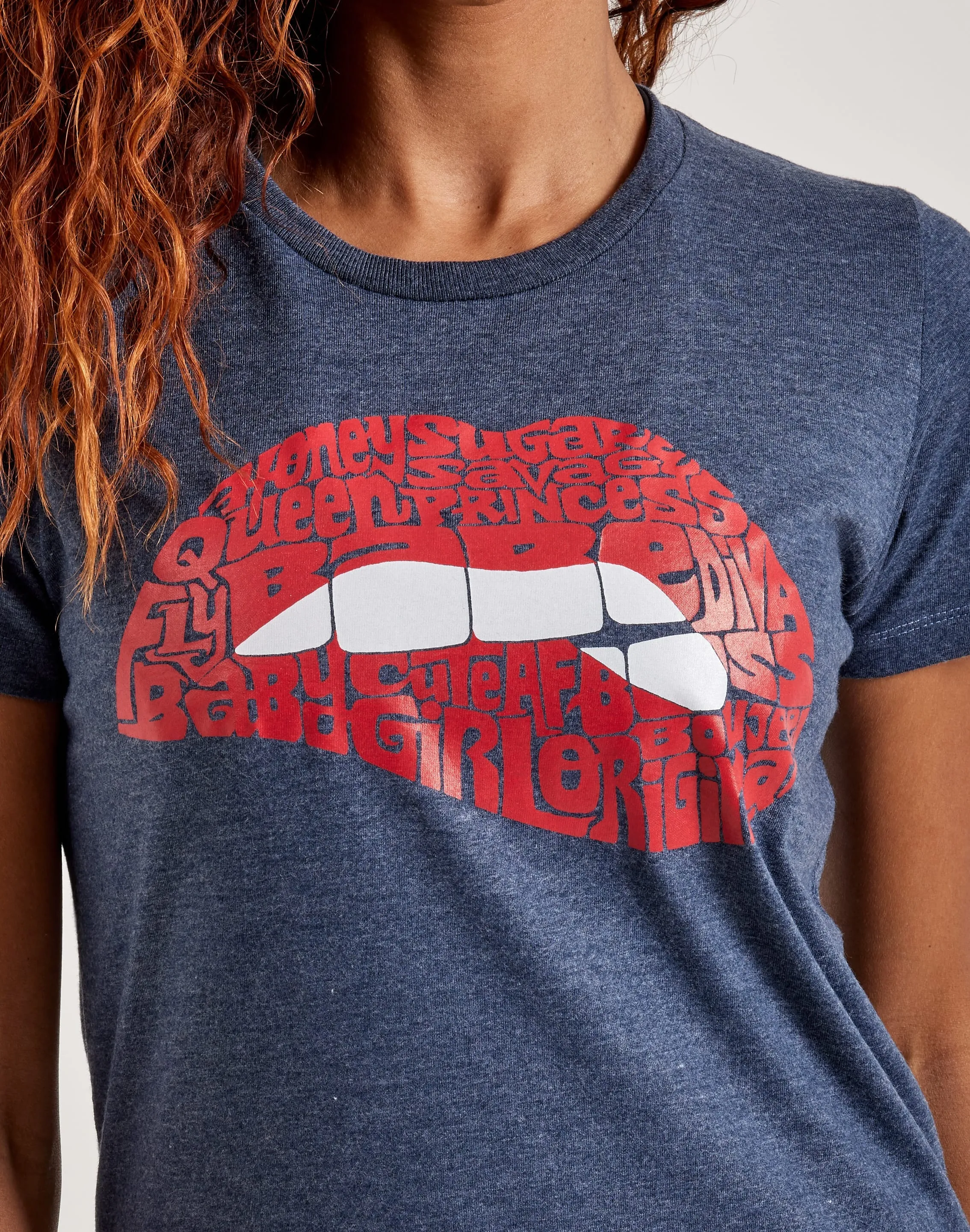 LA Pop Art Word Art Savage Lips Tee