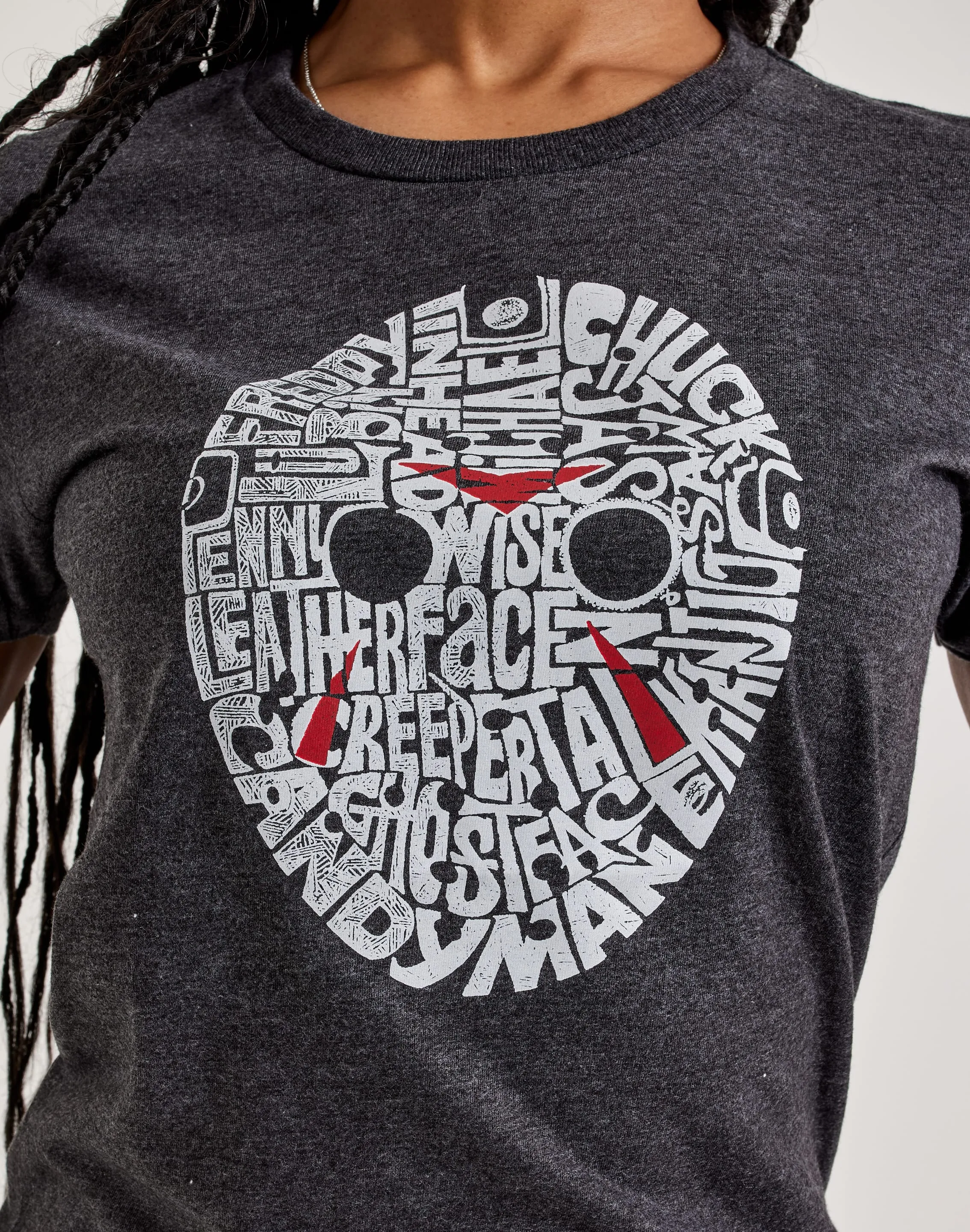 LA Pop Art Word Art Slasher Movie Villains Tee