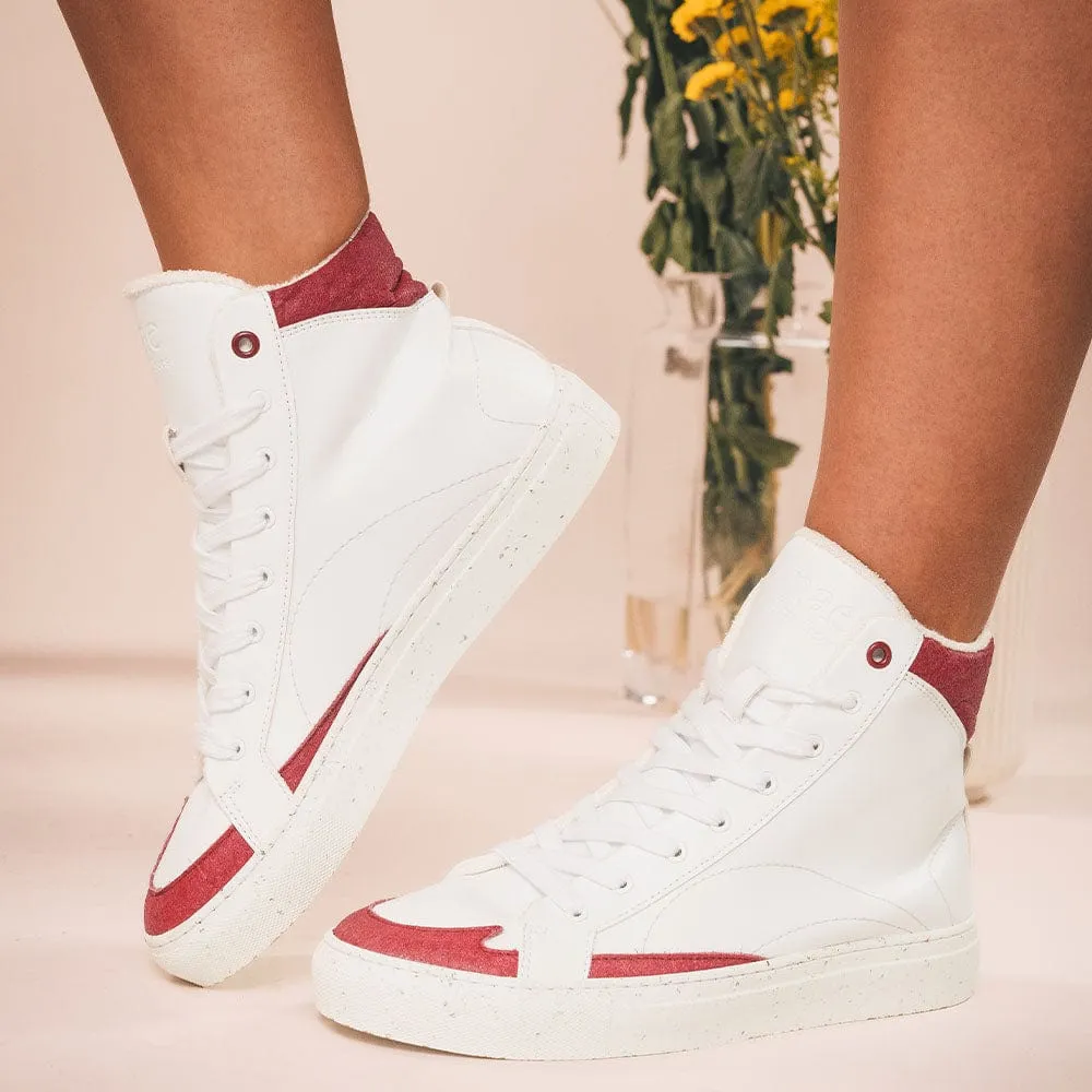 London Unisex Pi?atex & Apple Leather Vegan Sneakers | Red
