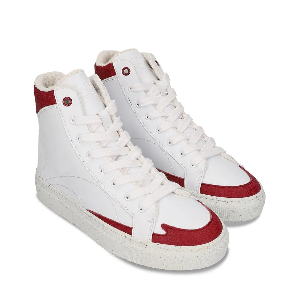 London Unisex Pi?atex & Apple Leather Vegan Sneakers | Red
