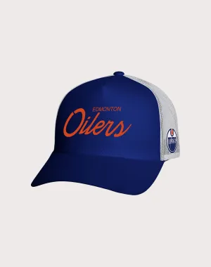 Mitchell & Ness Edmonton Oilers NHL Script Trucker Snapback