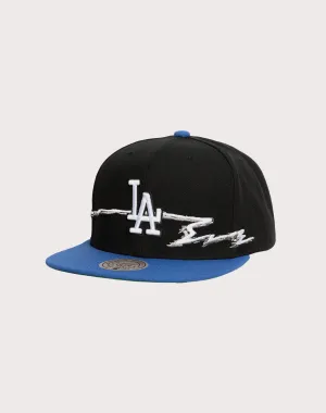 Mitchell & Ness Los Angeles Dodgers MLB Life Line Snapback Hat-Black/Blue