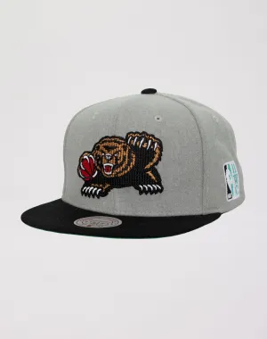 Mitchell & Ness Memphis Grizzlies NBA Melt Stitch Hardwood Classic Snapback Hat-Grey/Black