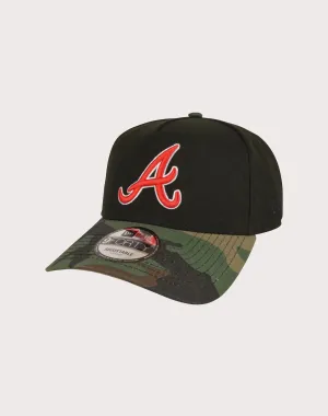 New Era Atlanta Braves 9FORTY A-Frame Camo Bill Snapback Hat-Black/Camo
