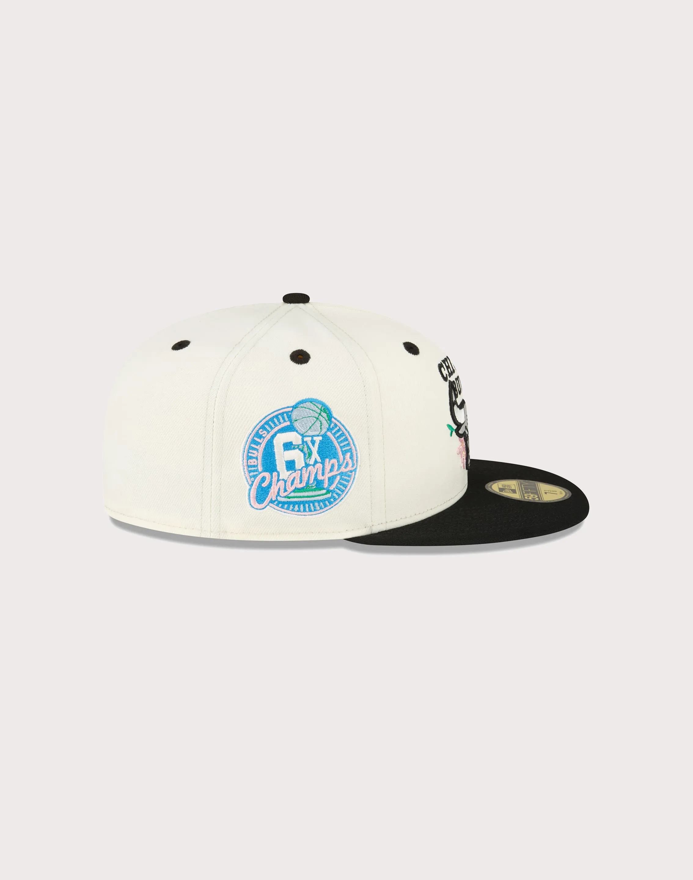 New Era Chicago Bulls 59FIFTY Floral Fitted Hat-Chrome/White