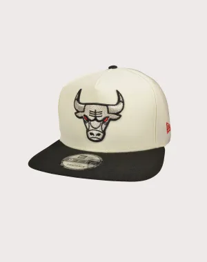 New Era Chicago Bulls 9FIFTY A-Frame Chrome Logo Snapback Hat-Off-White/Black