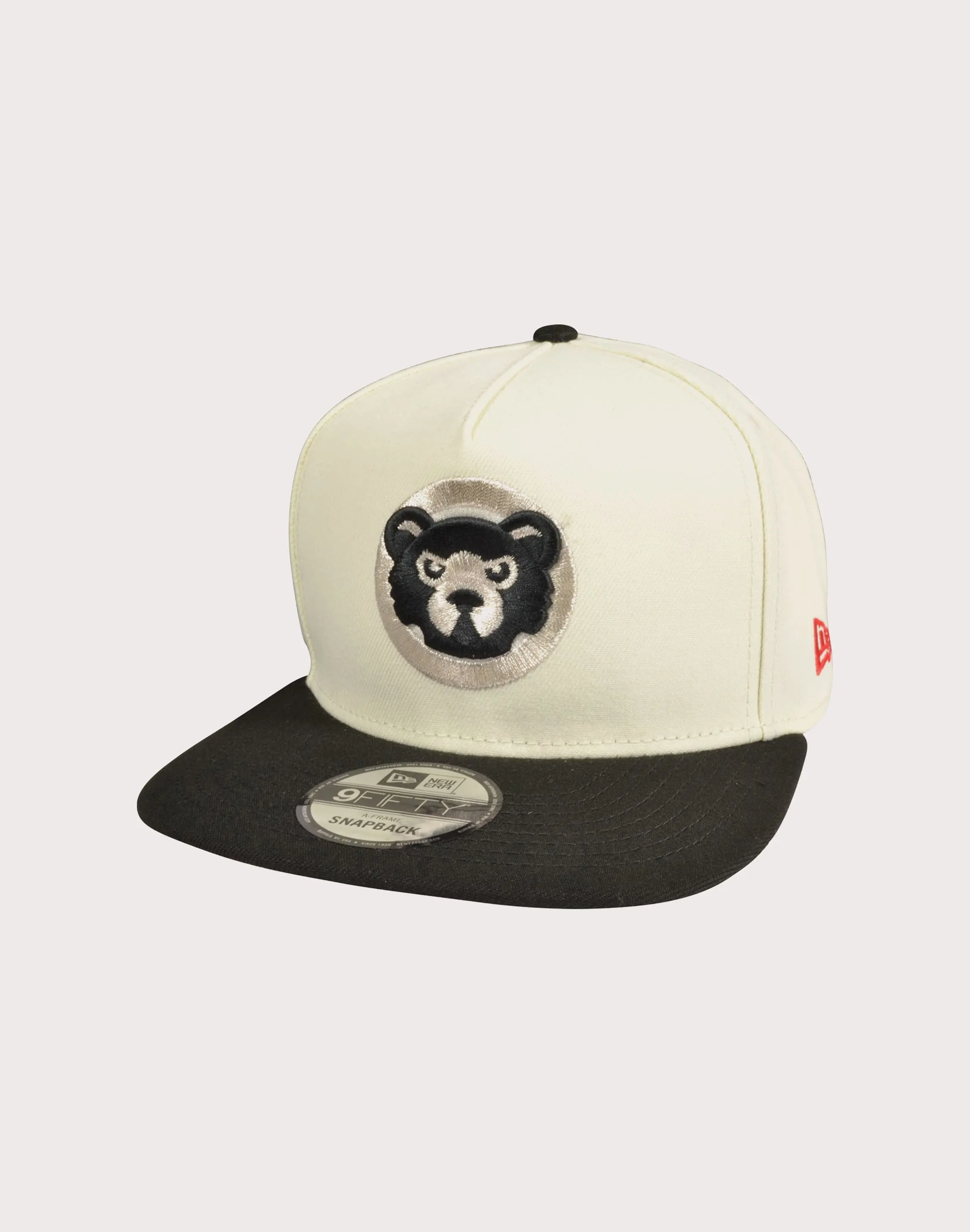 New Era Chicago Cubs 9FIFTY A-Frame Chrome Logo Snapback Hat-Off-White/Black