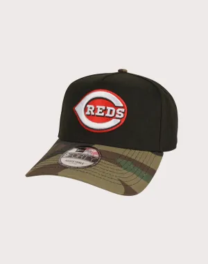 New Era Cincinnati Reds 9FORTY A-Frame Camo Bill Snapback Hat-Black/Camo