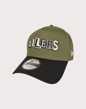 New Era Edmonton Oilers 9FORTY A Frame Medium Olive Snapback-Olive/Black
