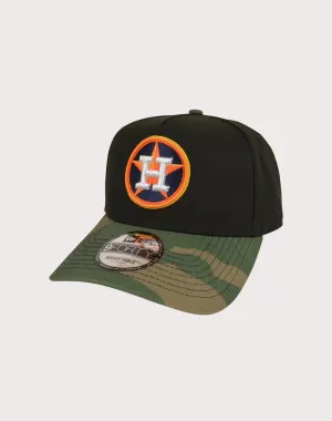 New Era Houston Astros 9FORTY A-Frame Camo Bill Snapback Hat-Black/Camo
