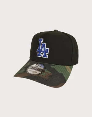 New Era Los Angeles Dodgers 9FORTY A-Frame Camo Bill Snapback Hat-Black/Camo