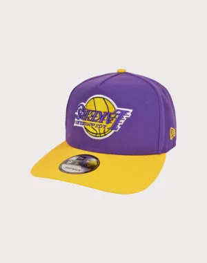 New Era Los Angeles Lakers 9FIFTY Upside Down Logo Snapback Hat-Purple Yellow