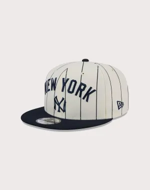 New Era New York Yankees 9FIFTY Pinstripe Snapback Hat-White/Navy