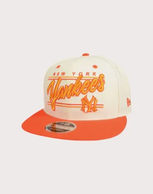 New Era New York Yankees 9FIFTY Safety Orange Snapback Hat-Cream