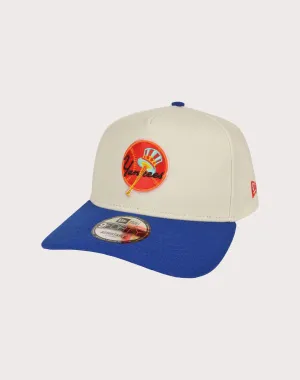 New Era New York Yankees 9FORTY A-Frame Packman Snapback Hat-Beige/Blue