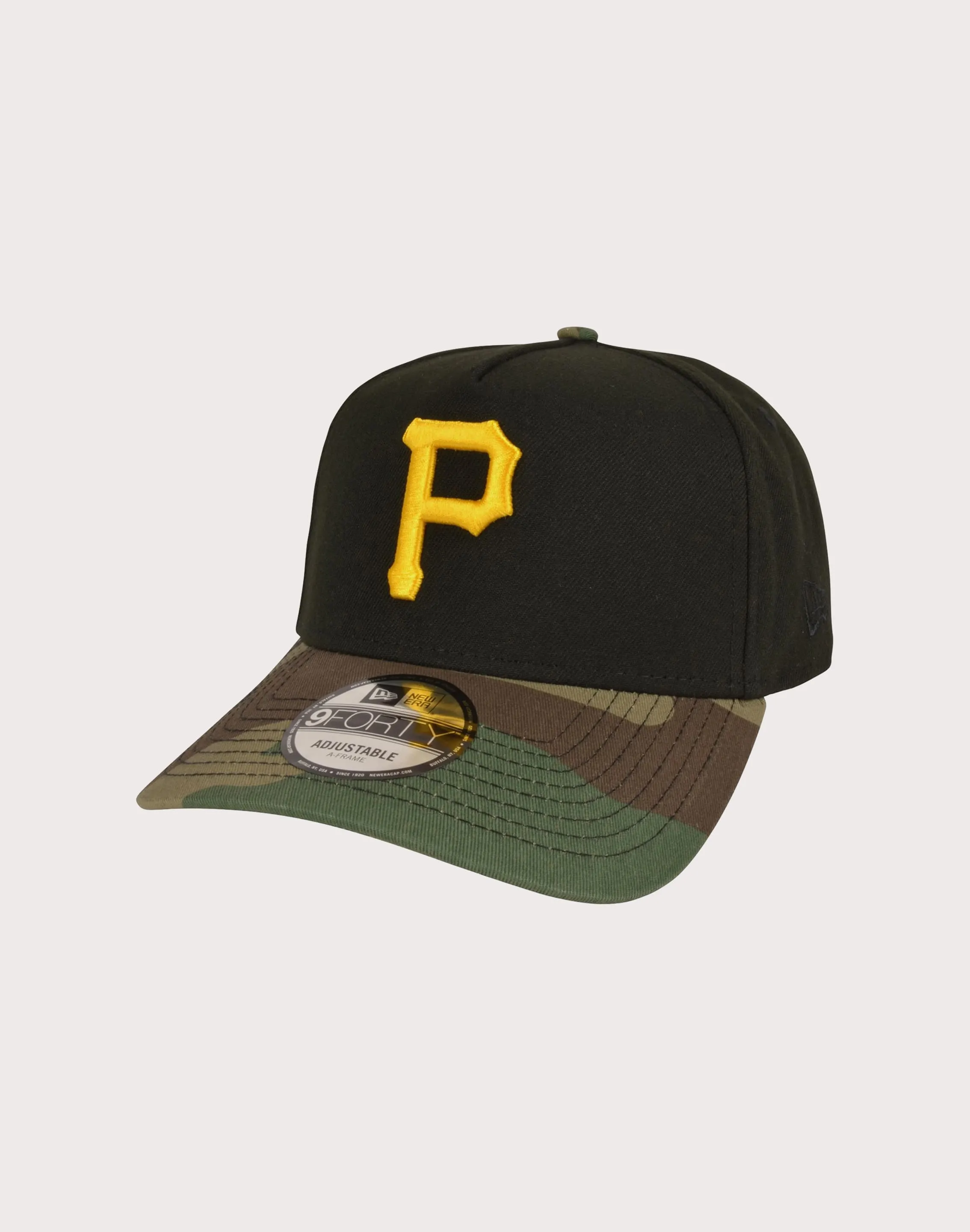 New Era Pittsburgh Pirates 9FORTY A-Frame Camo Bill Snapback Hat-Black/Camo