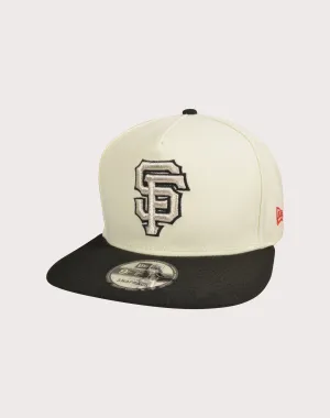 New Era San Francisco Giants 9FIFTY A-Frame Chrome Logo Snapback Hat-Off-White/Black