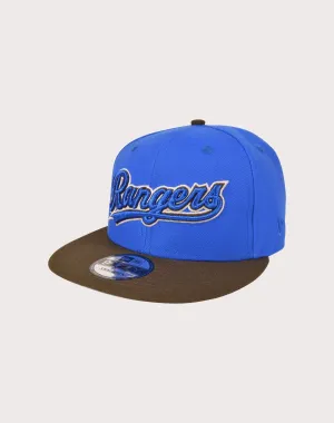 New Era Texas Rangers 9FIFTY Royal Crown Blue/Brown Snapback Hat