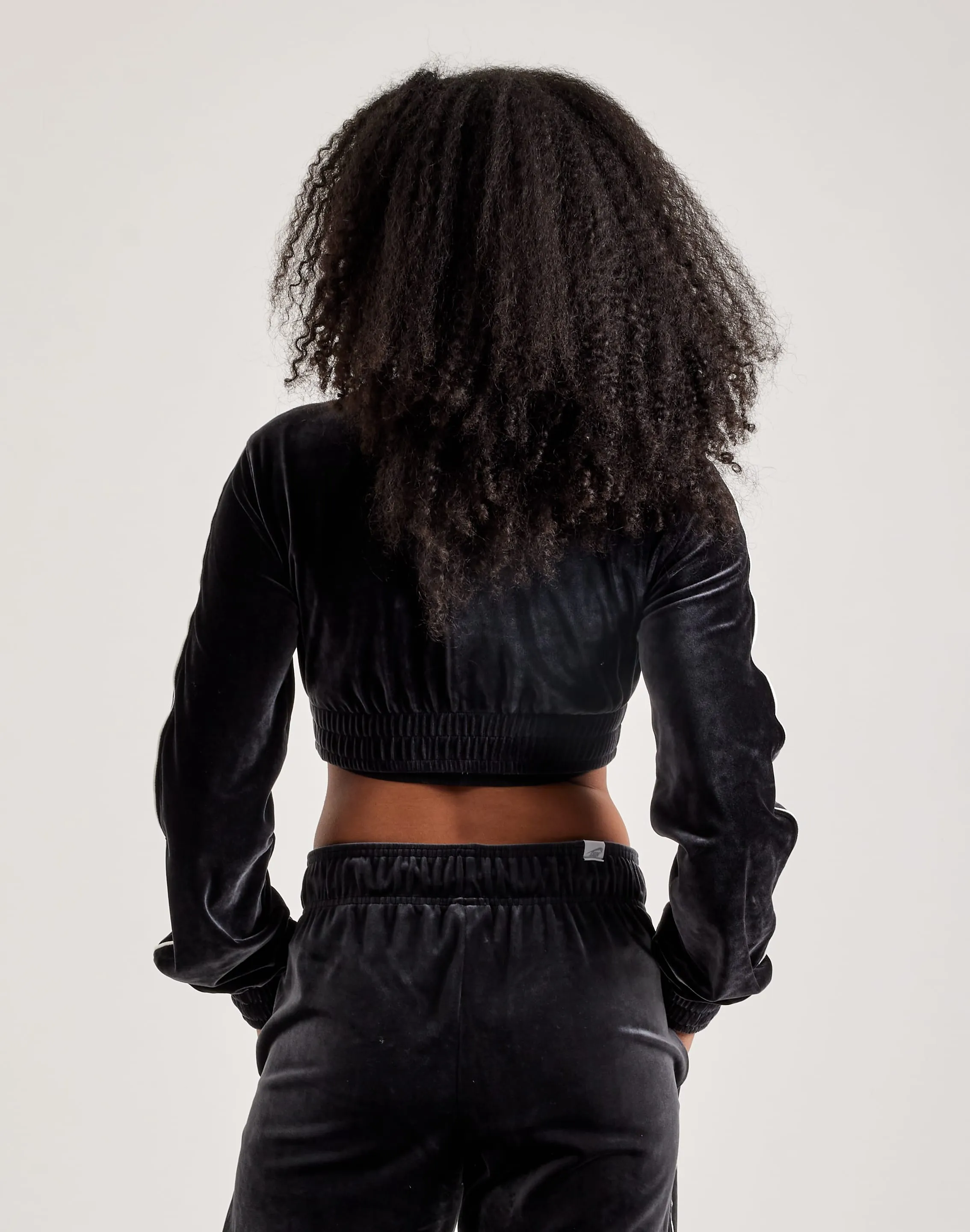 Nike Cropped Velour Full-Zip Top
