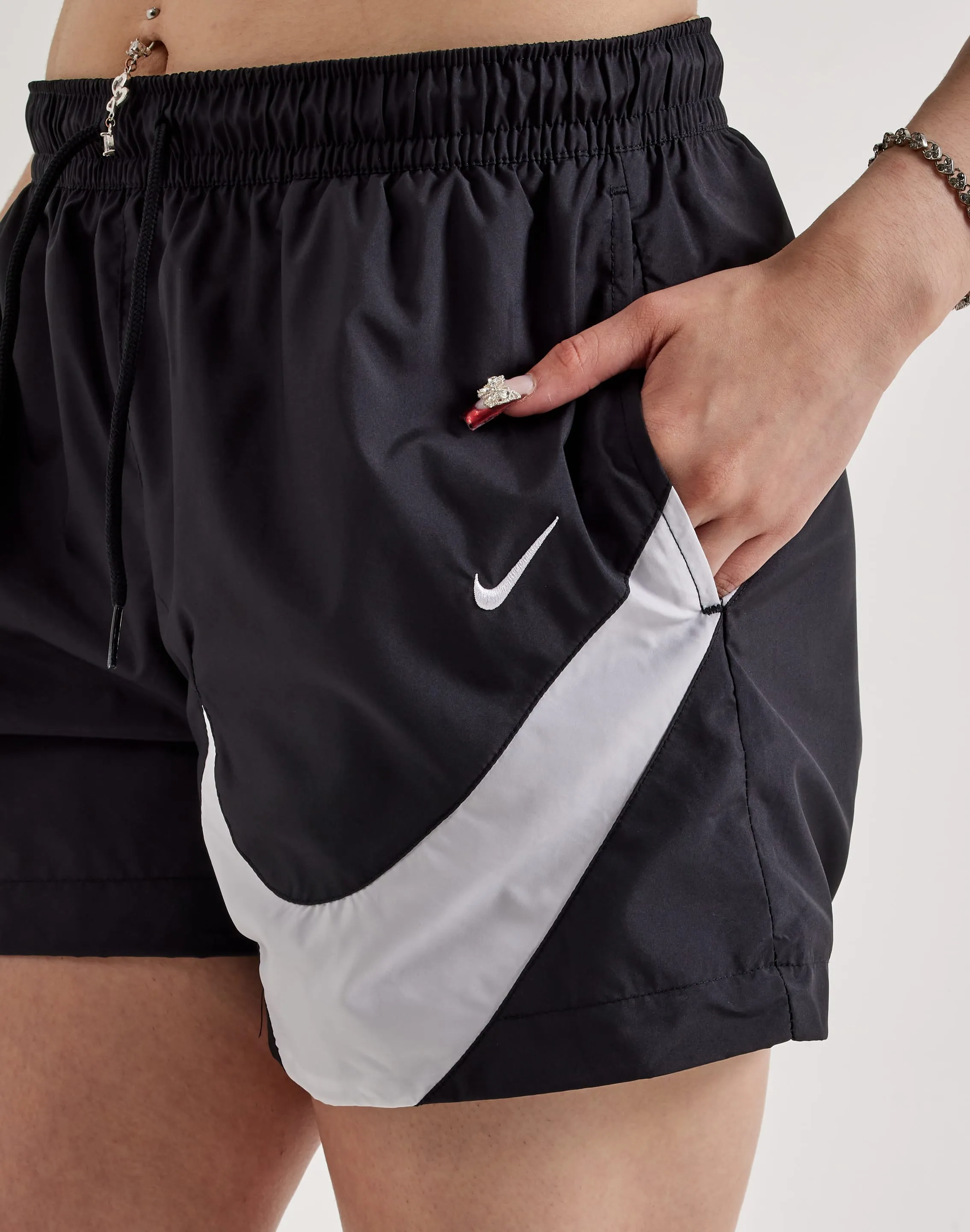 Nike Mid-Rise Woven Logo Shorts