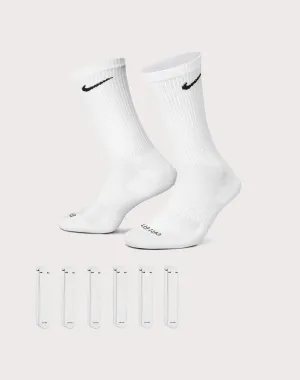 Nike Nike Everyday Plus Cushioned White Training Crew Socks (6 Pairs)