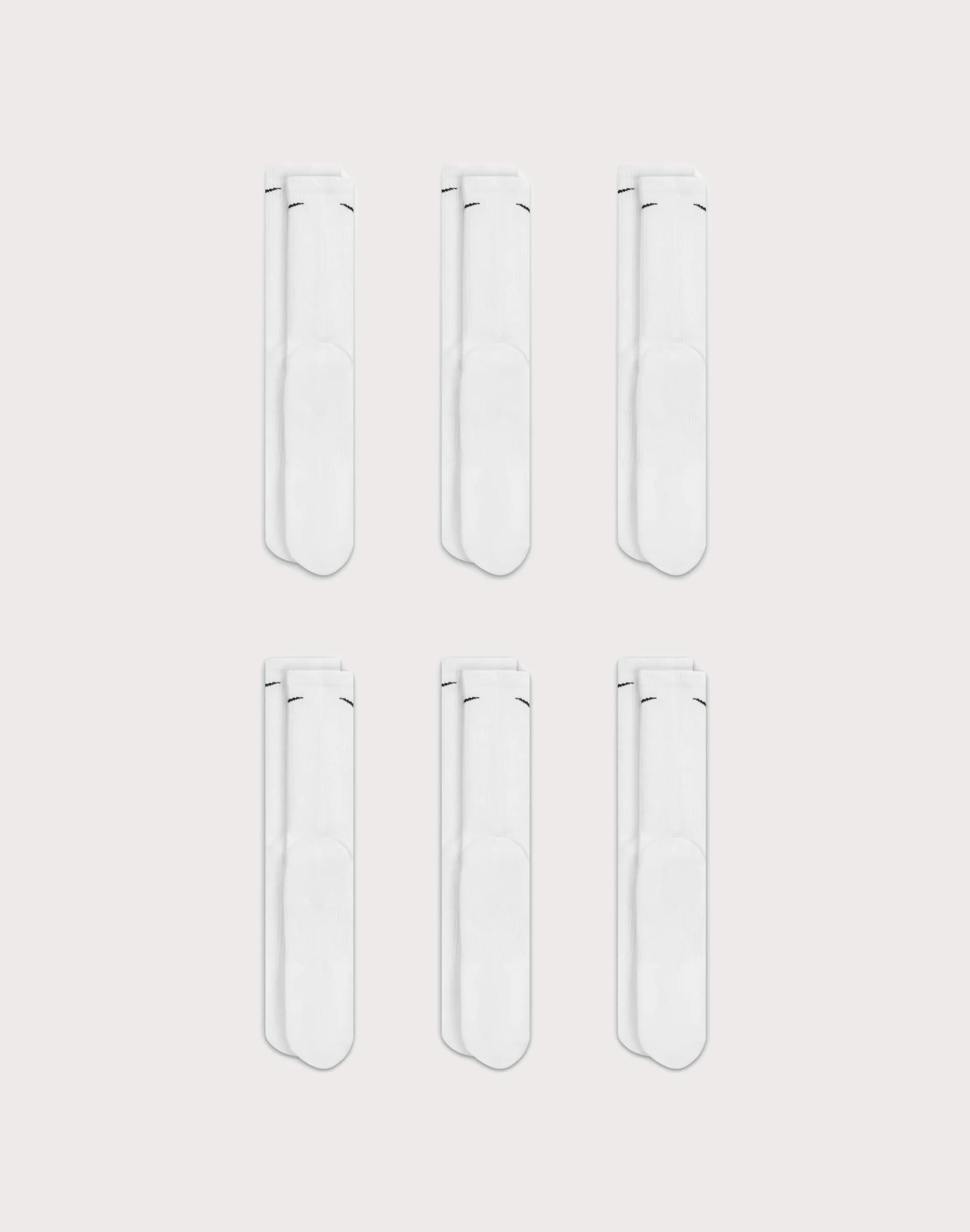 Nike Nike Everyday Plus Cushioned White Training Crew Socks (6 Pairs)