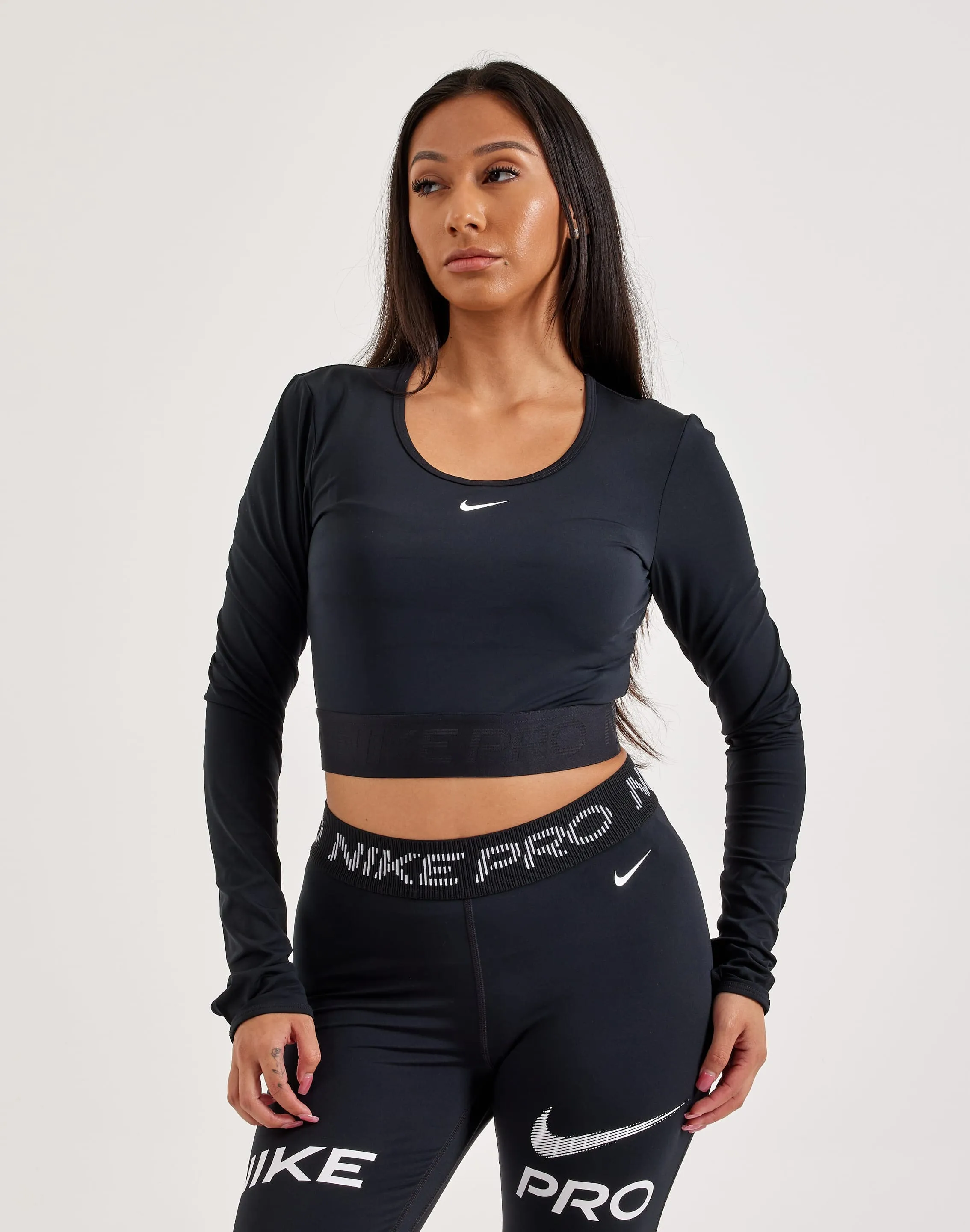Nike Pro Dri-FIT Cropped Long-Sleeve Top