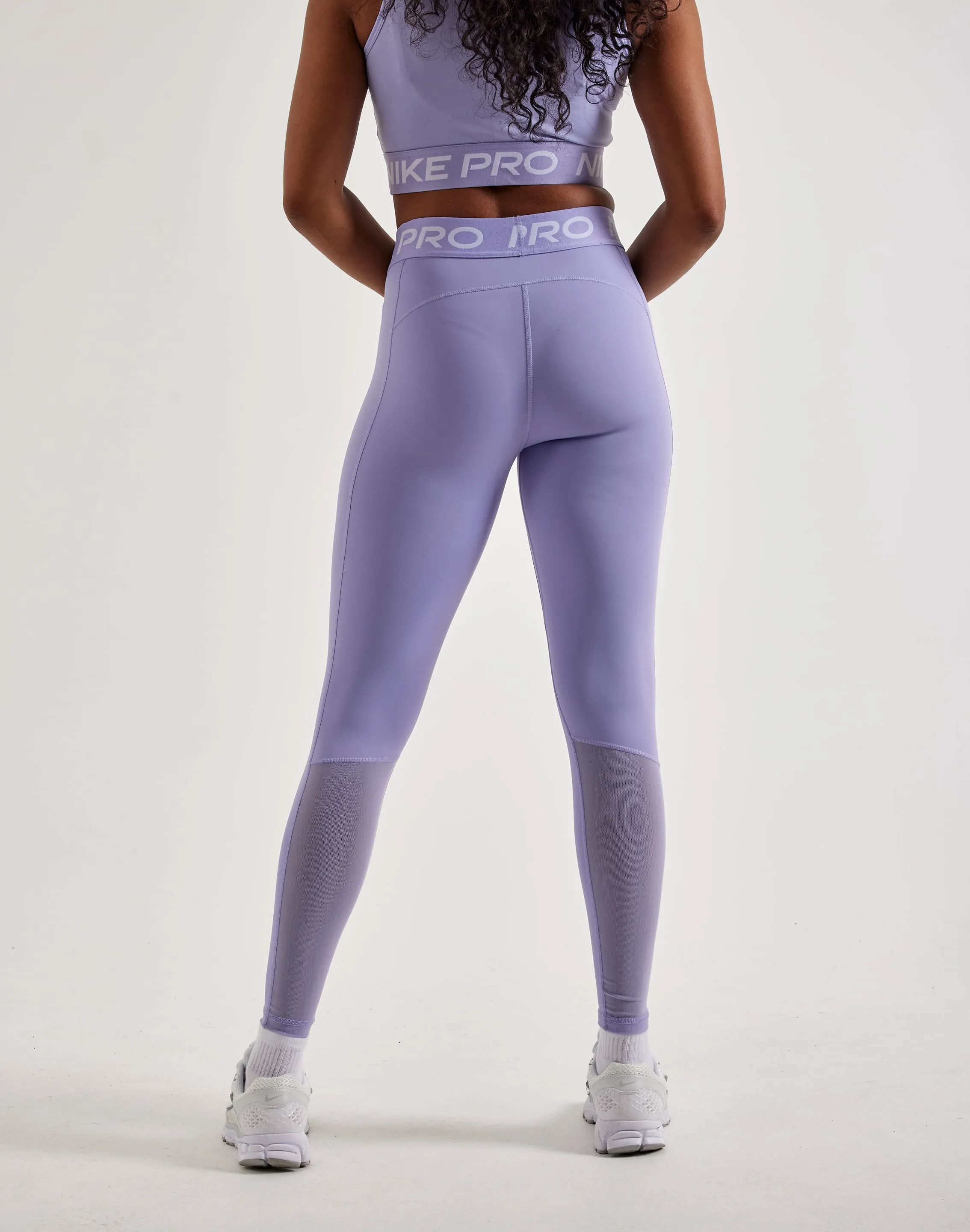 Nike Pro Mid-Rise Mesh-Paneled Leggings