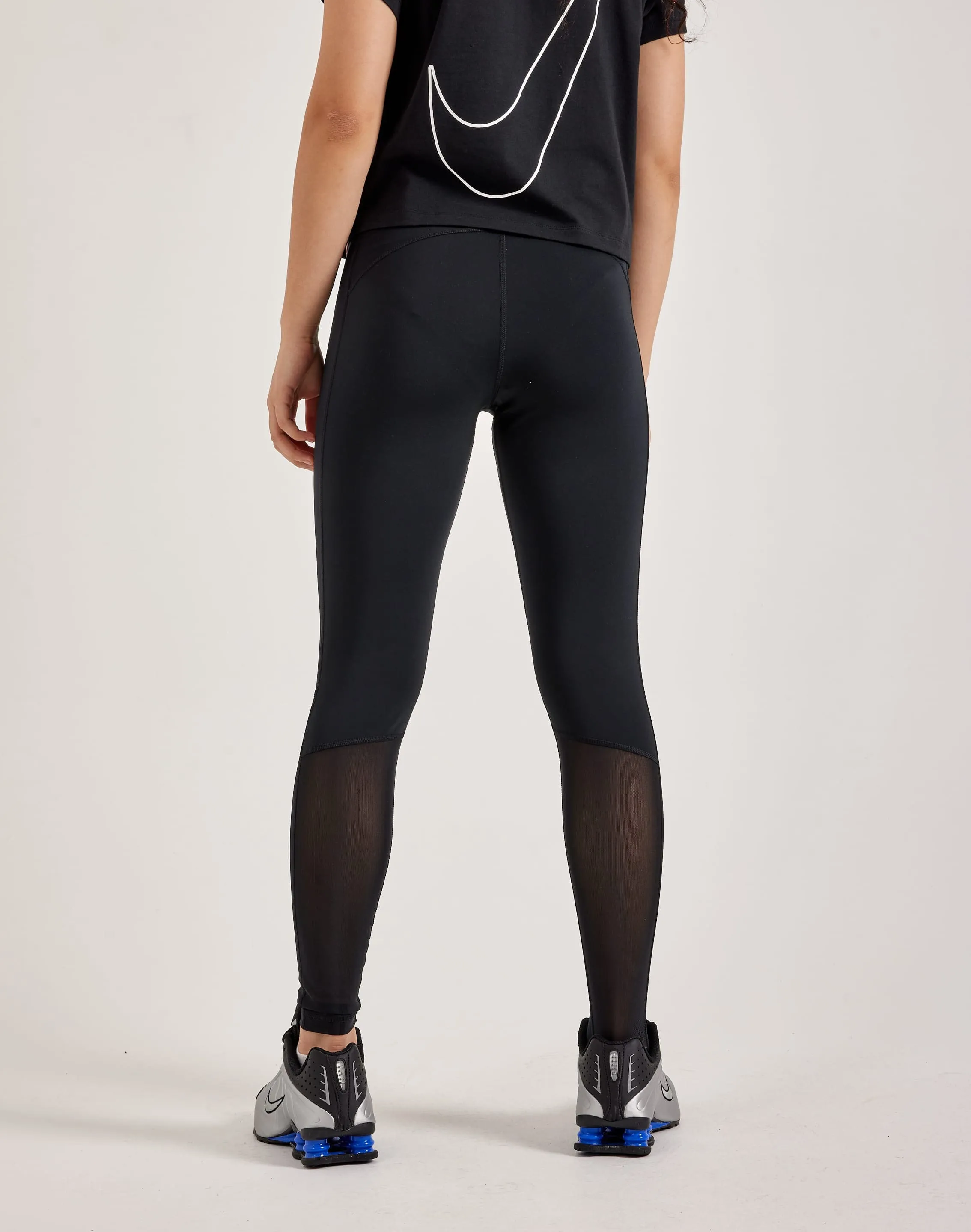 Nike Pro Mid-Rise Mesh-Paneled Leggings