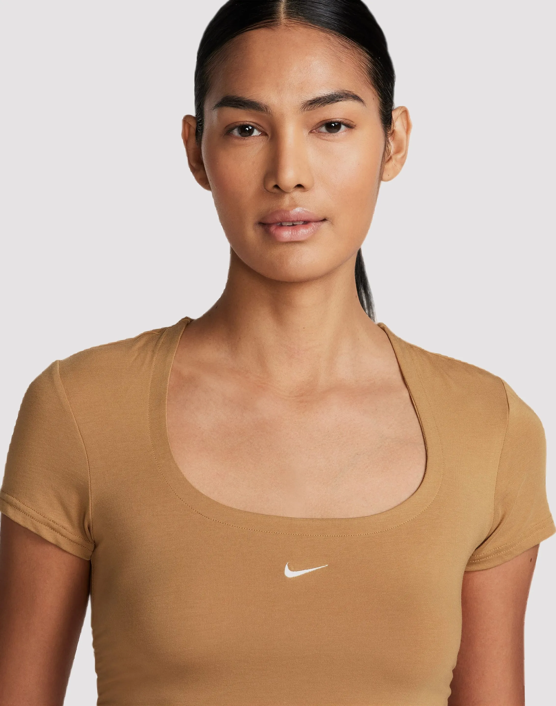 Nike Sportswear Chill Knit Short-Sleeve Square-Neck Top