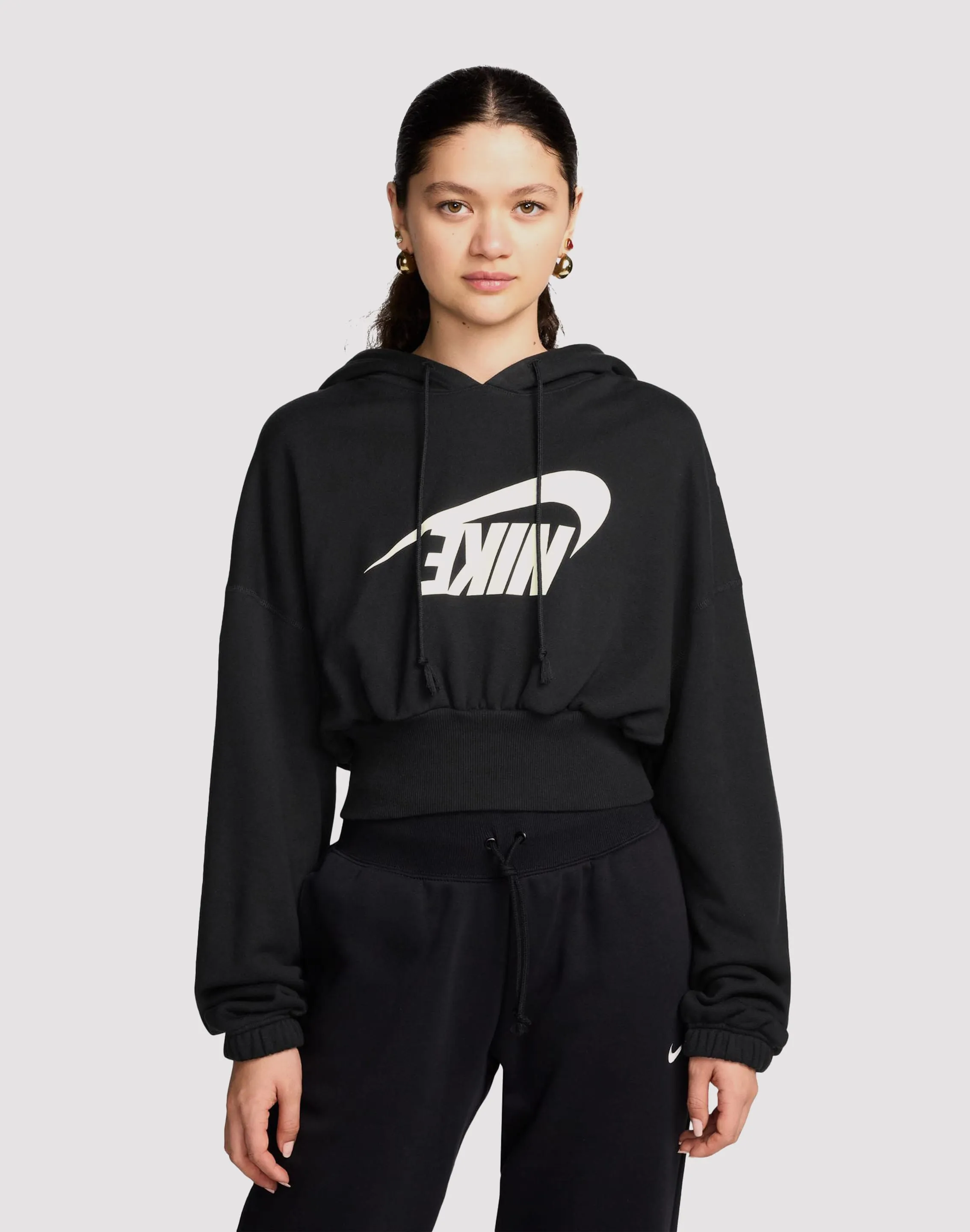 Nike Sportswear Oversized Fleece Pullover Crop Hoodie