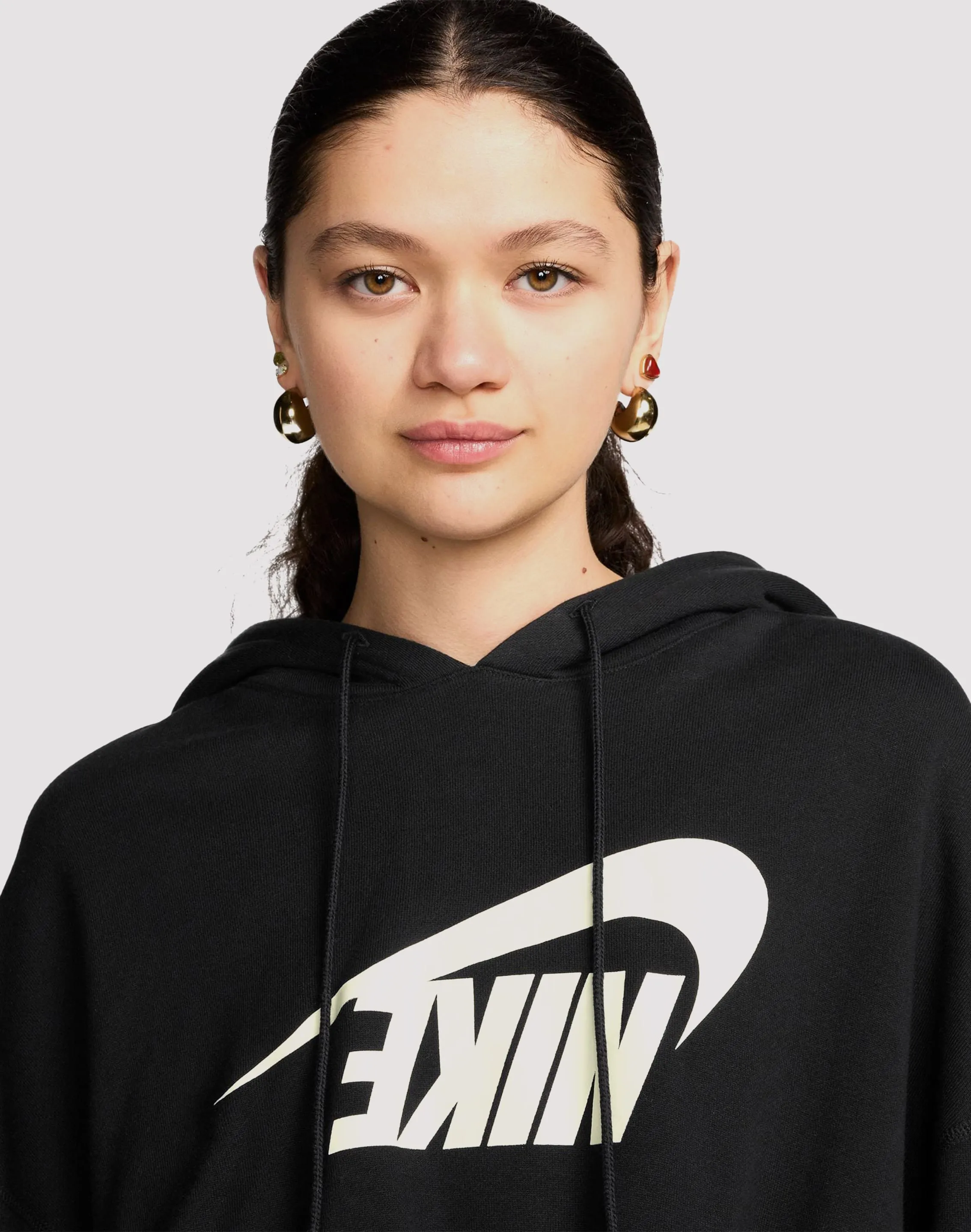 Nike Sportswear Oversized Fleece Pullover Crop Hoodie