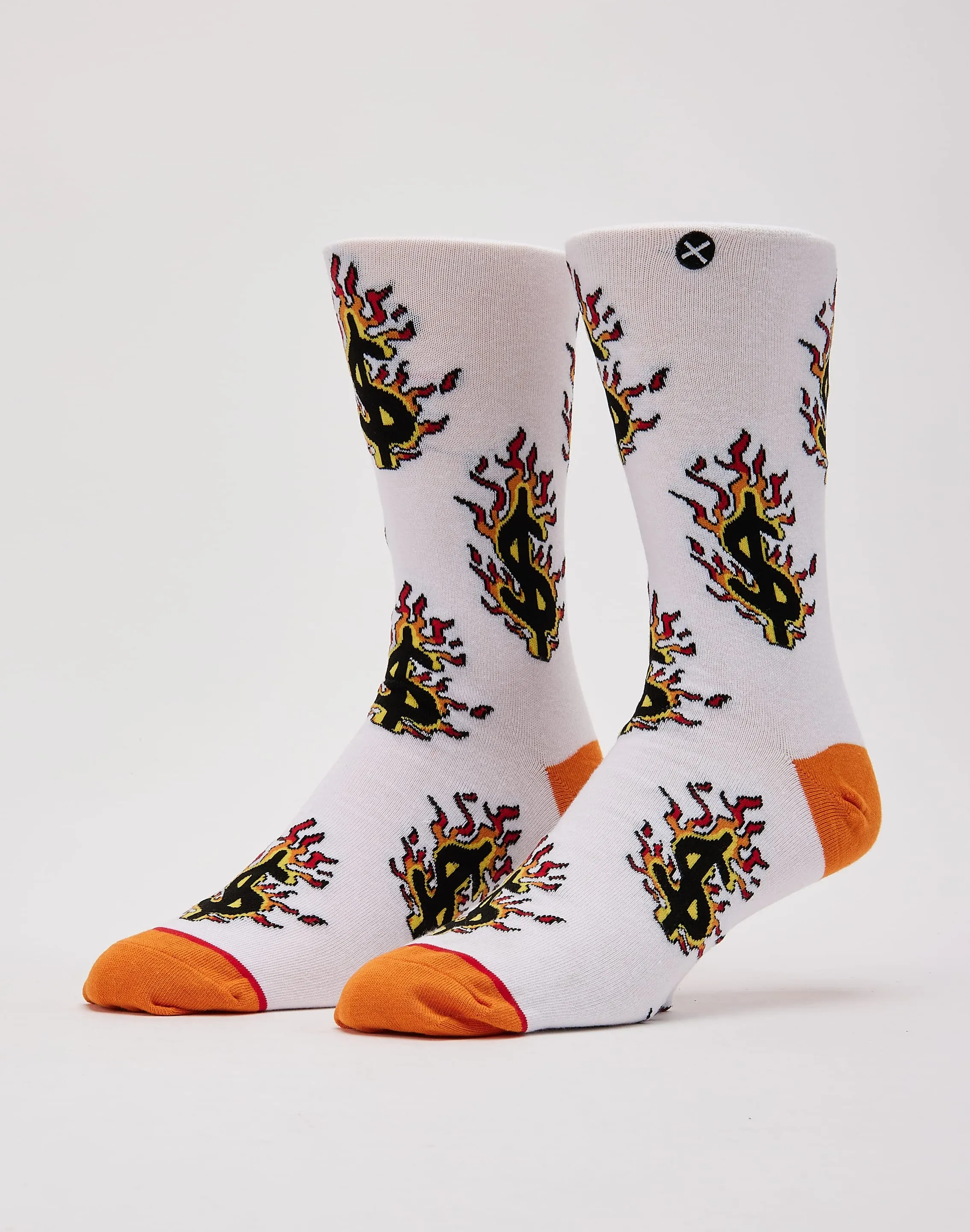 Odd Sox Flaming Dollar Signs Crew Socks