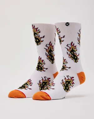 Odd Sox Flaming Dollar Signs Crew Socks