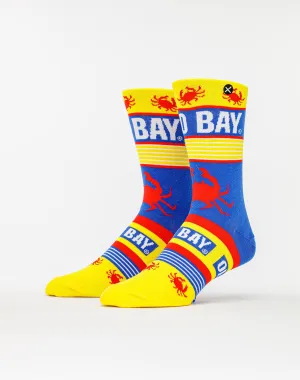 Odd Sox Old Bay Stripes & Crabs Crew Socks