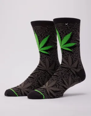 Odd Sox Weed And Mahogany Crew Socks