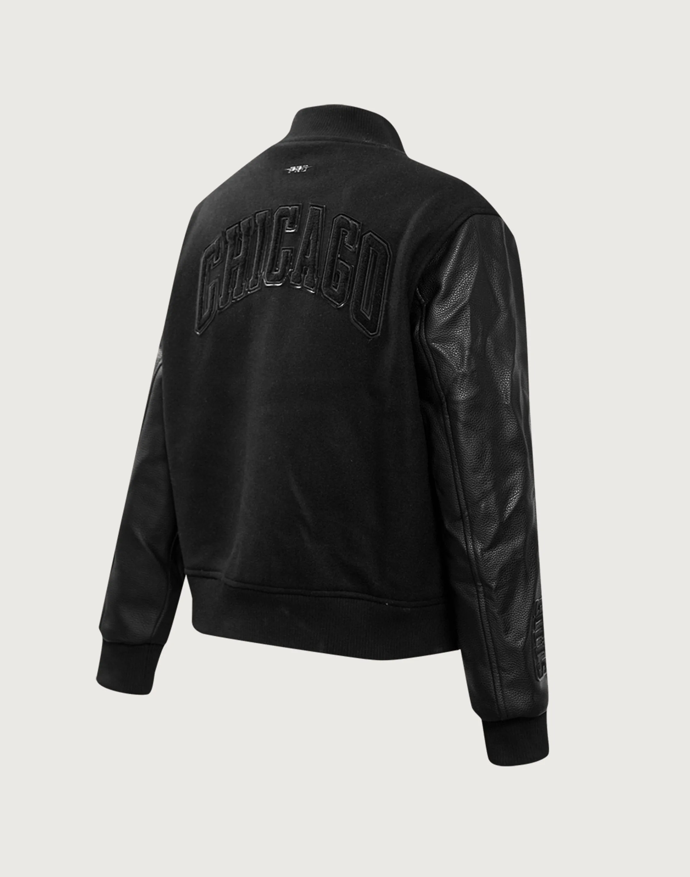 Pro Standard Chicago Bulls Triple Black Wool Varsity Jacket