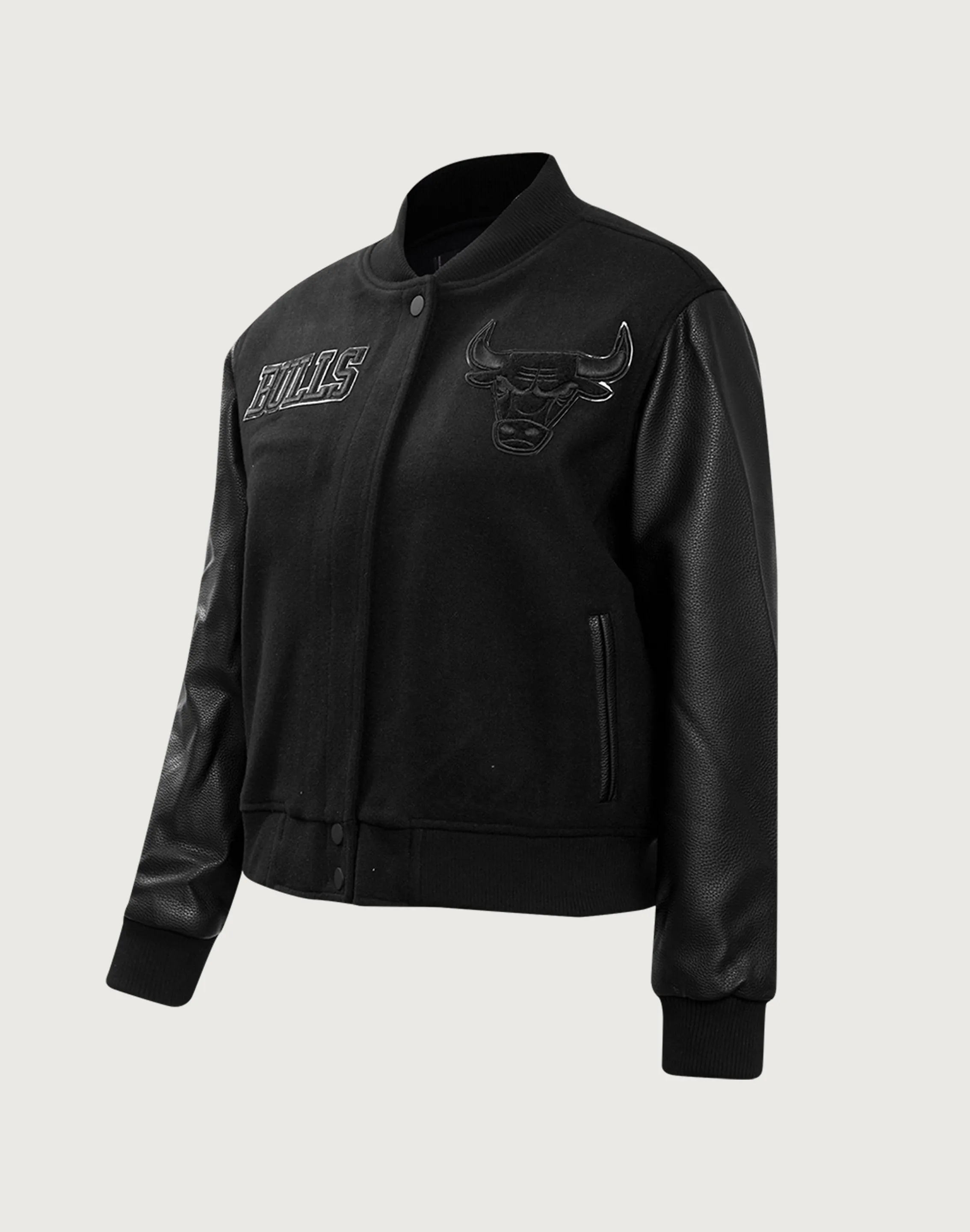 Pro Standard Chicago Bulls Triple Black Wool Varsity Jacket