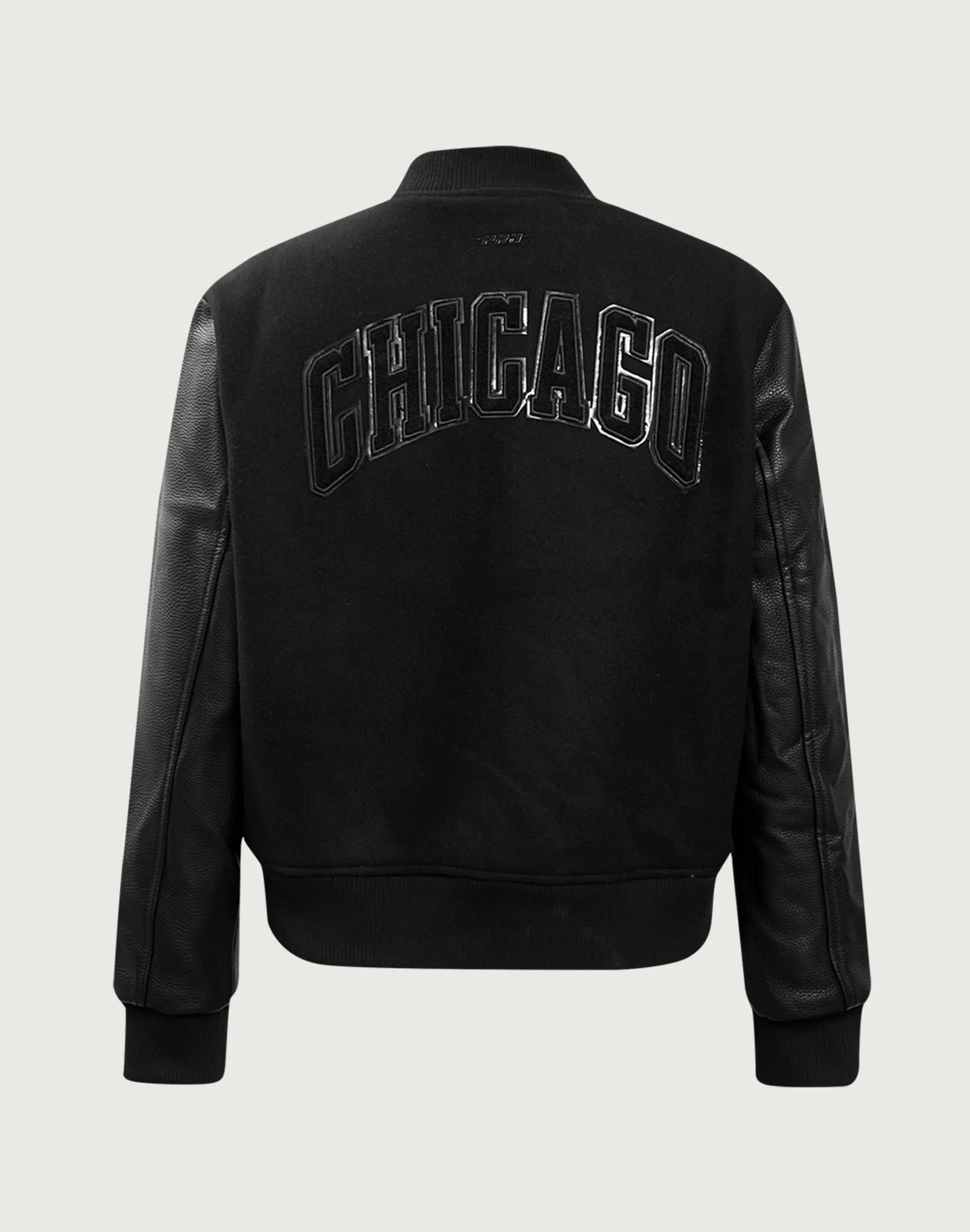 Pro Standard Chicago Bulls Triple Black Wool Varsity Jacket