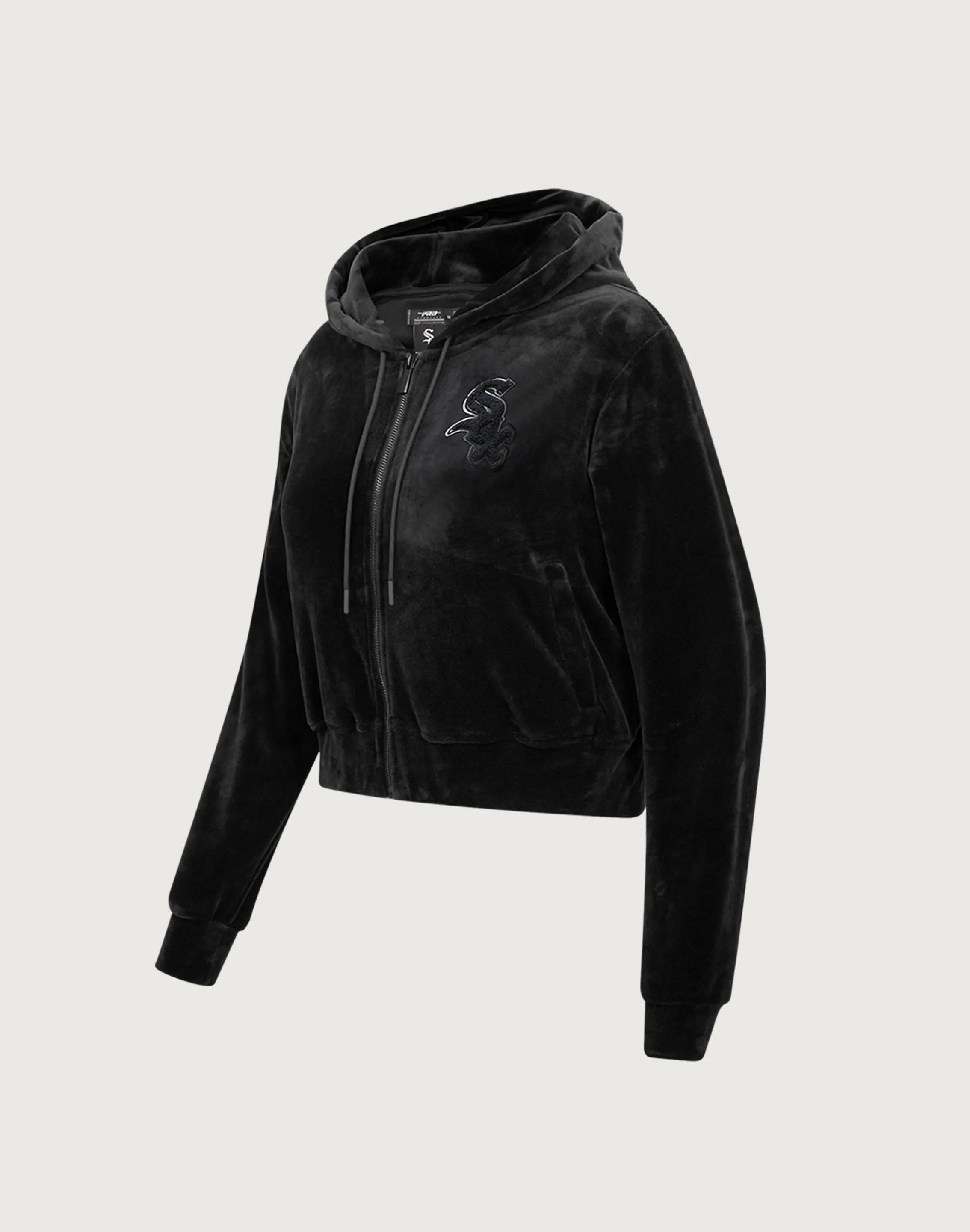Pro Standard Chicago White Sox Triple Black Velour Zip Hoodie
