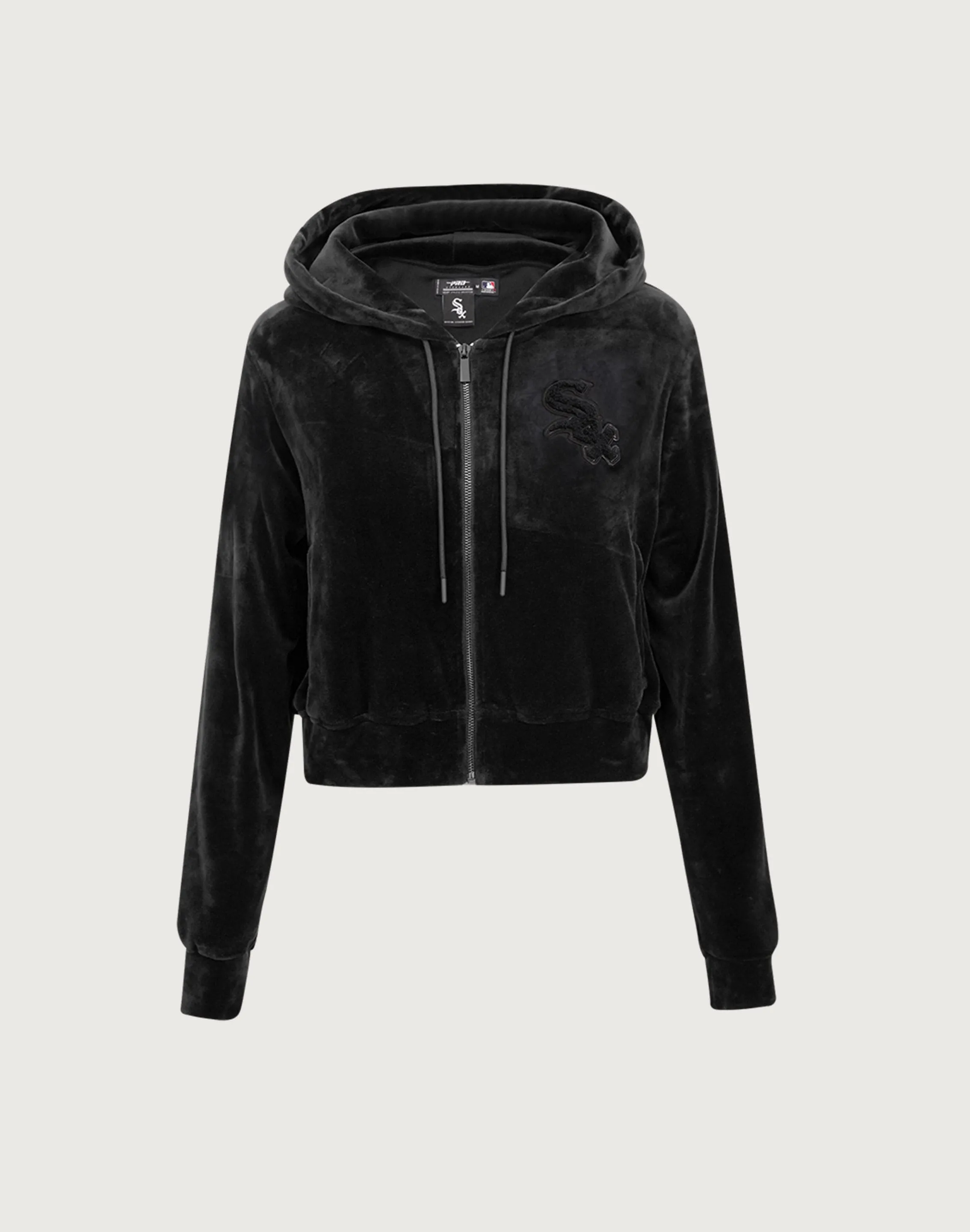 Pro Standard Chicago White Sox Triple Black Velour Zip Hoodie