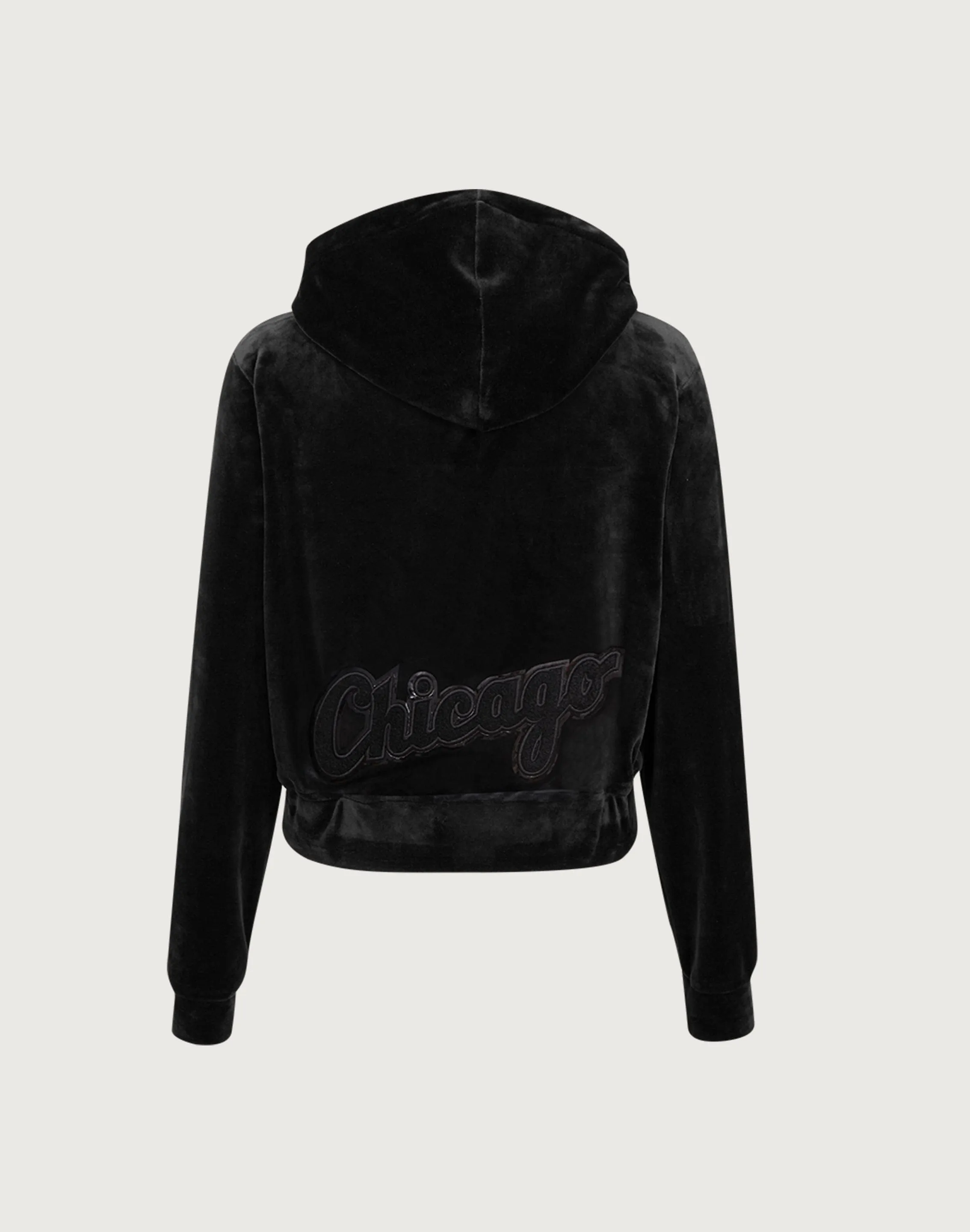 Pro Standard Chicago White Sox Triple Black Velour Zip Hoodie